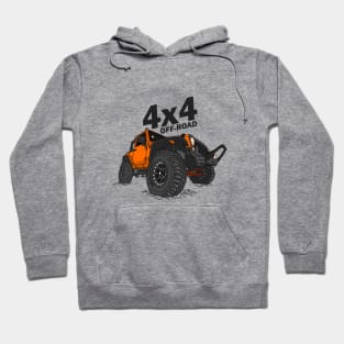 4x4 Off Road Jeep Orange Hoodie